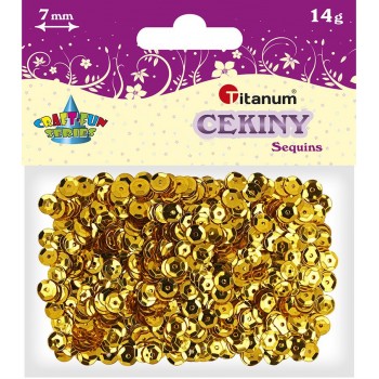 Cekiny okrągłe Titanum Craft-Fun Series 14g, metaliczny złoty