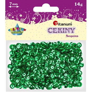 Cekiny okrągłe Titanum Craft-Fun Series 14g, metaliczny zielony