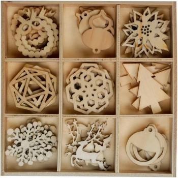 Ozdoba drewniana Titanum Craft-Fun Series Boże Narodzenie, 45 sztuk