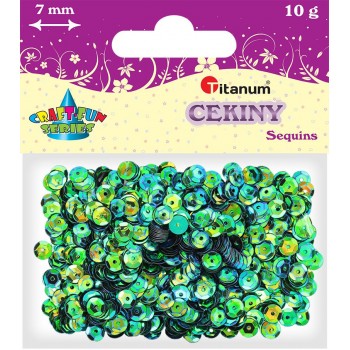 Cekiny okrągłe Titanum Craft-Fun Series 10g, perłowe zielone