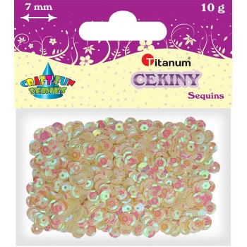 Cekiny okrągłe Titanum Craft-Fun Series 10g, perłowe białe