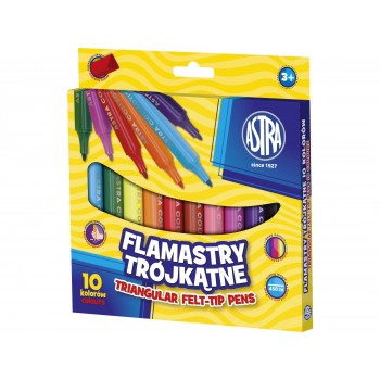 Flamastry Astra Jumbo trójkatne 10 kolorów