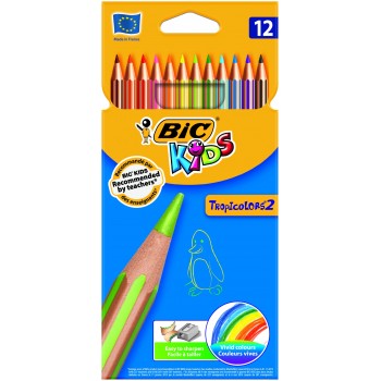 Kredki ołówkowe BIC Tropicolors 2, 12 kolorów