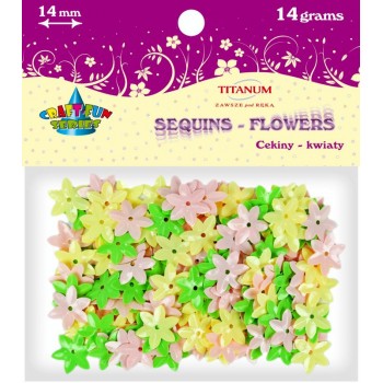 Cekiny pastelowe kwiatki 14mm 14 g mix kolor