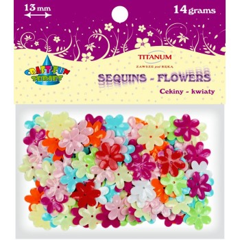 Cekiny pastelowe kwiatki 13mm 14 g mix kolor