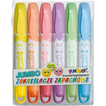 Zakreślacz Fun&Joy Jumbo, zapachowe, 6 kolorów