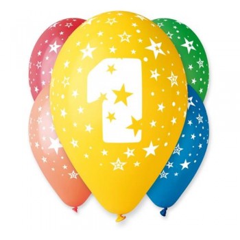 Balony z nadrukiem Gemar GS110 pastel 12" mix "1"/ 5 szt
