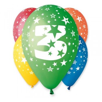 Balony z nadrukiem Gemar GS110 pastel 12" mix "3"/ 5 szt