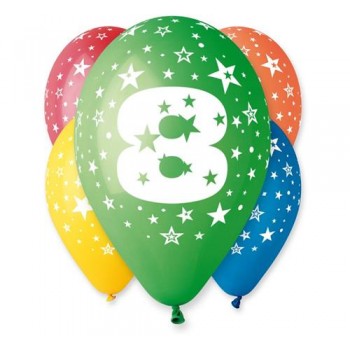 Balony z nadrukiem Gemar GS110 pastel 12" mix "8"/ 5 szt