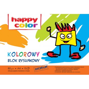 Blok rysunkowy Happy Color A4 kolorowy