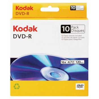 Płyty DVD-R Kodak 4,7GB box 10 szt + koperty