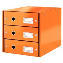 Pojemnik z 3 szufladami Leitz Click & Store pomarańczowy