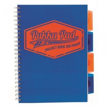 Kołozeszyt Pukka Pad Project Book Neon B5, 200k, niebieski