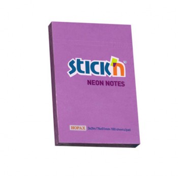 Notes samoprzylepny Stick'n 76x51mm fioletowy neonowy