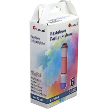 Farby akrylowe Titanum pastelowe, 10ml, 6 kolorów