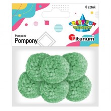 Pompony włóczkowe Titanum Craft-Fun, 30mm, 6 sztuk, miętowe