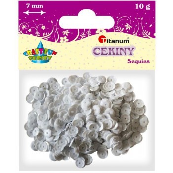 Cekiny okrągłe Titanum Craft-Fun Series 10g, pastelowe białe