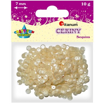 Cekiny okrągłe Titanum Craft-Fun Series 10g, matowe perłowe