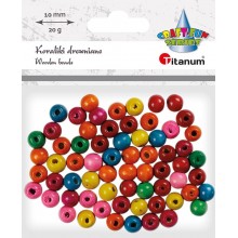 Koraliki drewniane Titanum 10mm, 20g, mix kolorów