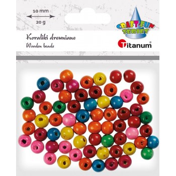 Koraliki drewniane Titanum 10mm, 20g, mix kolorów