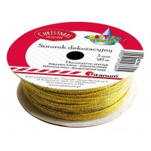 Sznurek dekoracyjny Titanum Craft-fun Series 3mm, 20m, złoty