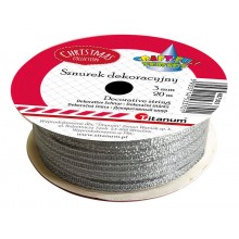 Sznurek dekoracyjny Titanum Craft-fun Series 3mm, 20m, srebrny