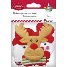 Ozdoba materiałowa Titanum Craft-Fun bałwan i renifer, 4 sztuki