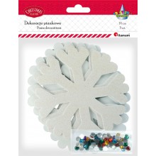 Płatki śniegu piankowe Titanum Craft-Fun Series 14cm, 5 sztuk + kryształki