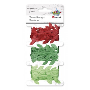 Wstążka Titanum Craft-fun Series liście 22mm/4,5m