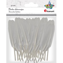 Piórka Titanum Craft-Fun Series 50 sztuk, białe lotki