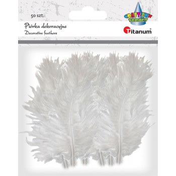 Piórka Titanum Craft-Fun Series 50 sztuk, białe