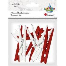 Klamerki drewniane Titanum Craft-Fun Series 72mm, 8 sztuk