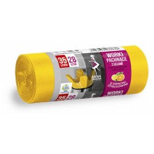 Worki na śmieci z uszami Anna Zaradna, zapach cytrusów, 35l, 28 szt., żółty