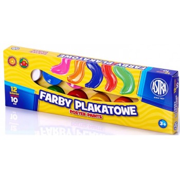 Farby plakatowe Astra 10ml, 12 kolorów