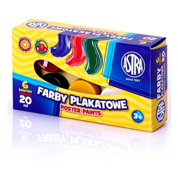 Farby plakatowe Astra 20ml, 6 kolorów