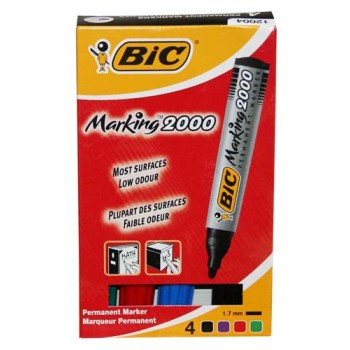Marker permanentny BIC 2000, 4 kolory