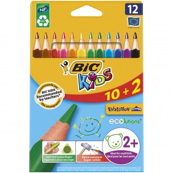 Kredki ołówkowe Bic Kids Ecolutions Evolution Triangle 12 kolorów