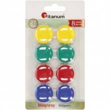 Magnesy do tablic Titanum 27mm, 8 sztuk