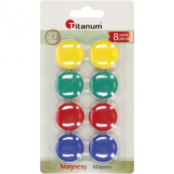 Magnesy do tablic Titanum 27mm, 8 sztuk