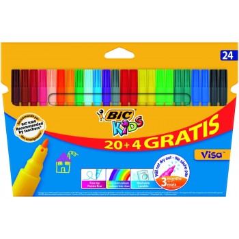 Flamastry Bic Kids Visa 20+4 kolory