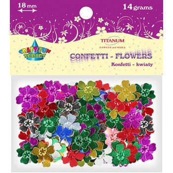 Konfetti kwiatki 18mm, 14g mix kolor