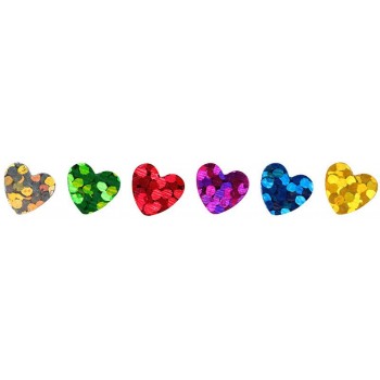 Konfetti laserowe serca 5x6mm, 14g mix kolor
