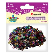 Konfetti pierścienie 6mm, 14g mix kolor