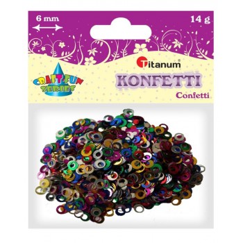 Konfetti pierścienie 6mm, 14g mix kolor