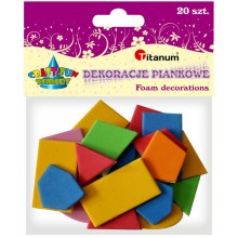 Figury geometryczne piankowe, 20 sztuk ,mix rozmiarów, mix kolor 