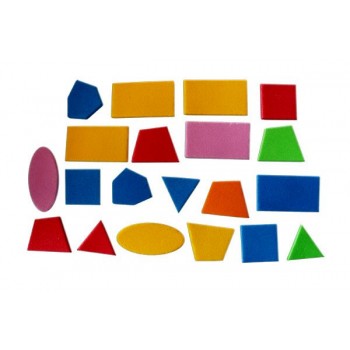 Figury geometryczne piankowe, 20 sztuk ,mix rozmiarów, mix kolor 