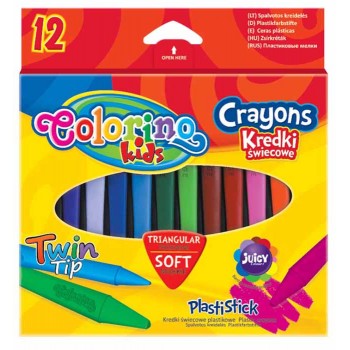 Kredki świecowe Colorino trójkątne 12 kolorów