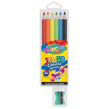 Kredki ołówkowe Colorino Jumbo 6 kolorów + temperówka