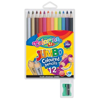 Kredki ołówkowe Colorino Jumbo 12 kolorów + temperówka
