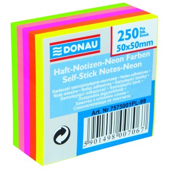Notes samoprzylepny kostka Donau 50x50mm, neon